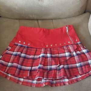 🌷🏖Justice Red Plaid Skort